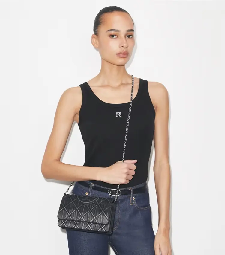 Fleming Denim Chain Crossbody - Image 2