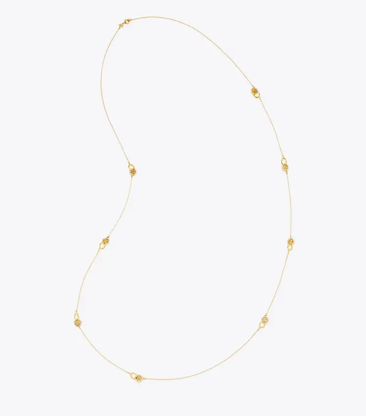 Long Icon PavÉ Interlocking Necklace - Image 2