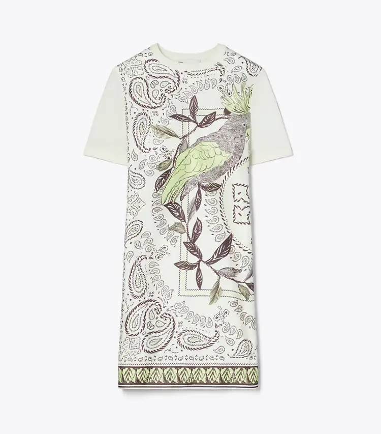 Silk-Front Sweater Dress