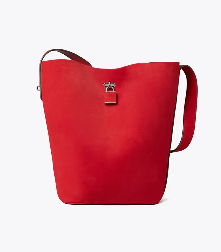 Suede Slim Bucket Bag - Image 3