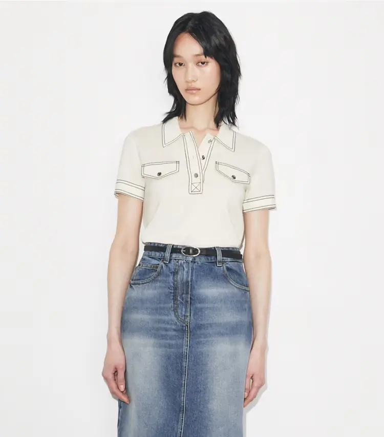 Topstitch Wool Polo - Image 2
