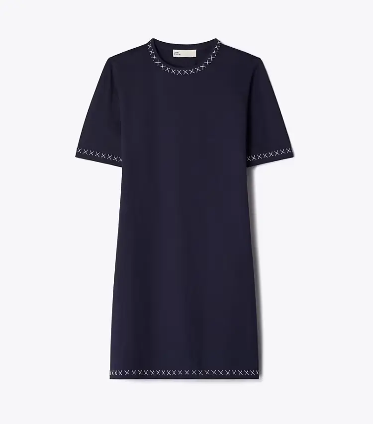 Embroidered Cotton T-Shirt Dress