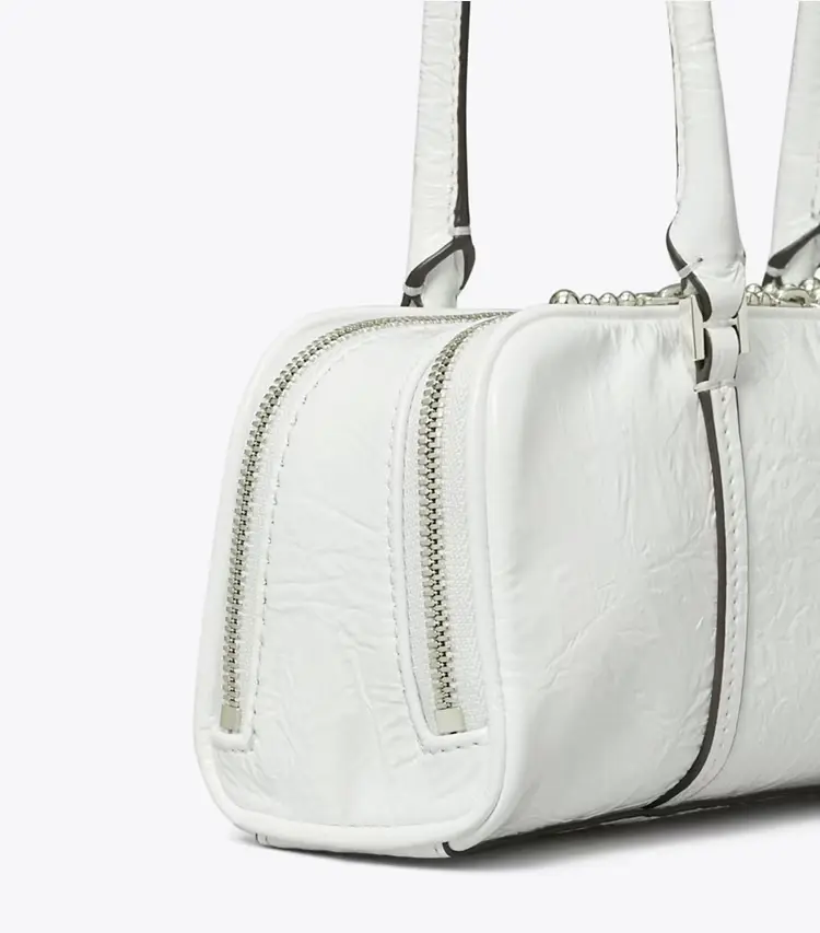 Mini Crinkle Leather Marshmallow Satchel - Image 4