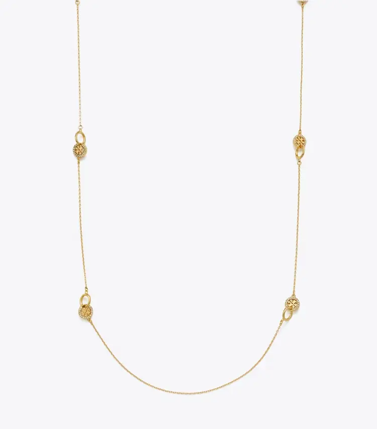 Long Icon PavÉ Interlocking Necklace