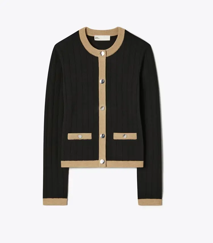 Cropped Merino Wool Cardigan