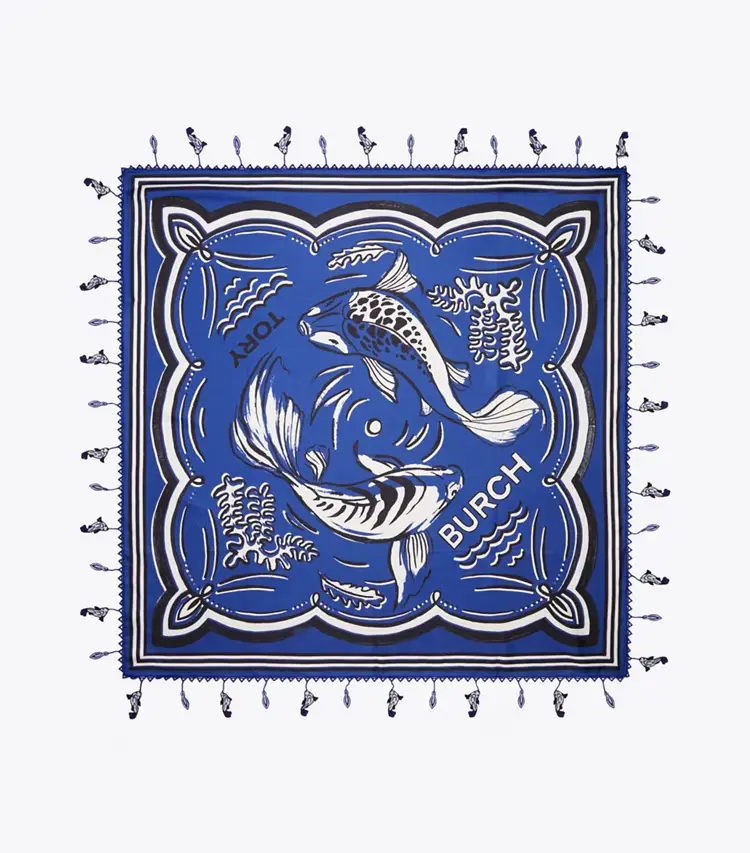 Fish Silk Square Scarf