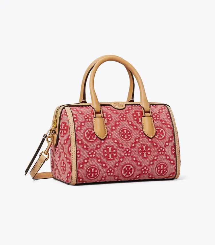 T Monogram Denim Petite Barrel Bag