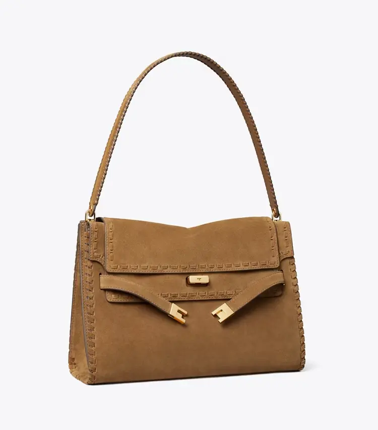 Large Lee Radziwill Suede Shoulder Bag