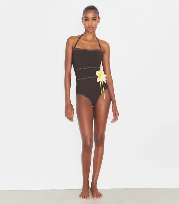 Flower Bandeau Swimsuit - Image 3