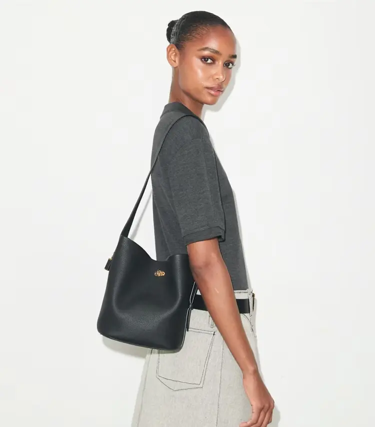 Medium Lock Slim Bucket Bag - Image 3