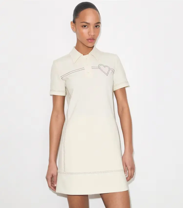 Pick Stitch Stretch Polo Dress - Image 2