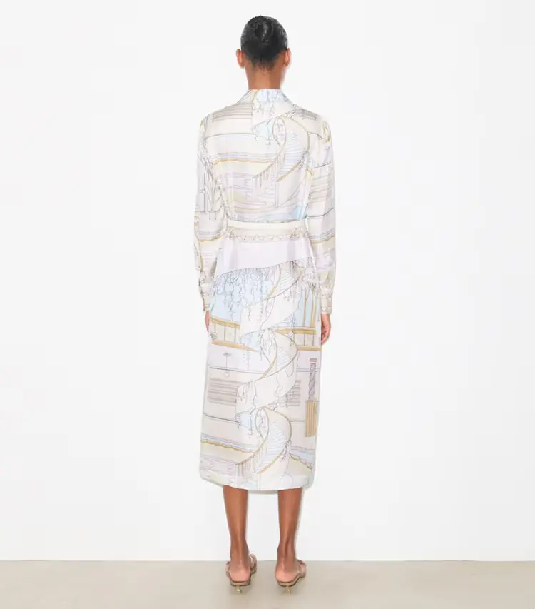Printed Silk Shirtdress - Image 3