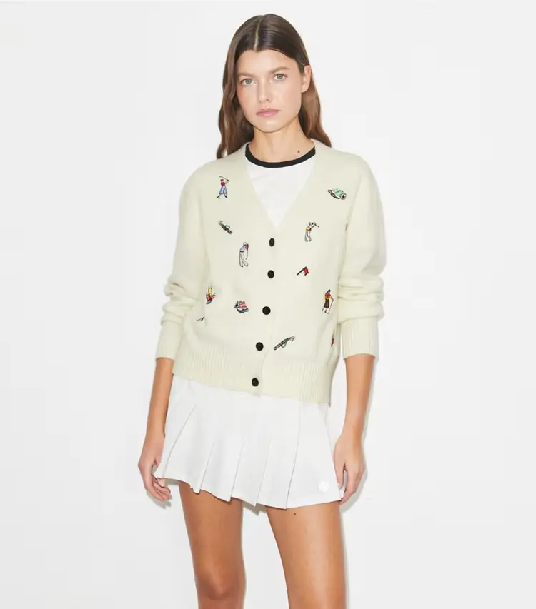 Embroidered Golf Cardigan - Image 2