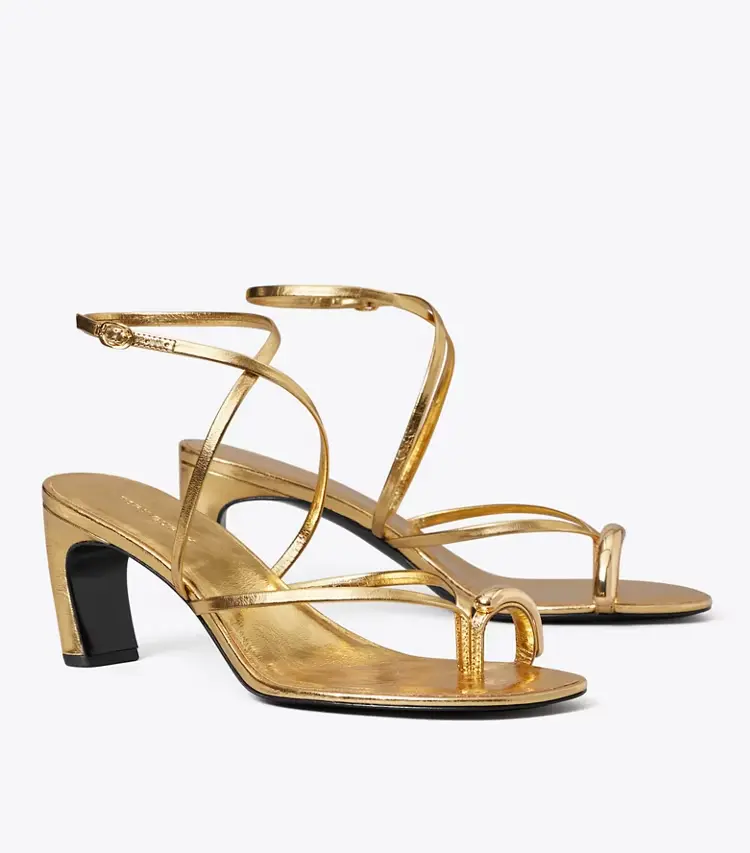 Pierced Multi-Strap Heeled Sandal