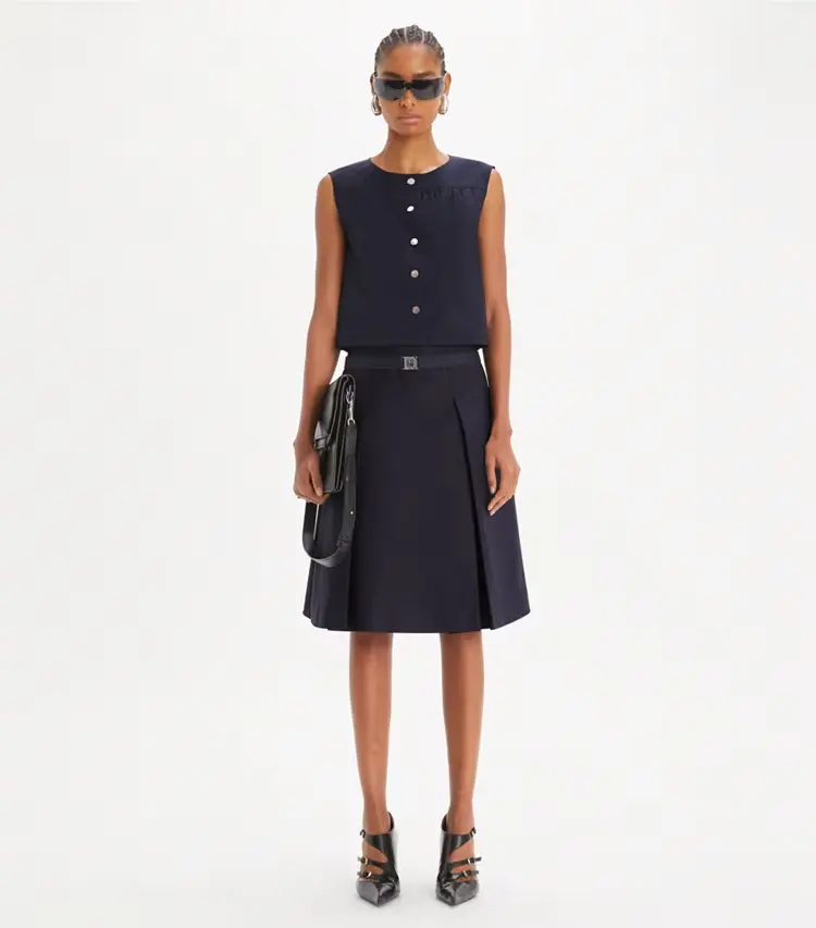 Pleated Twill Skirt - Image 2