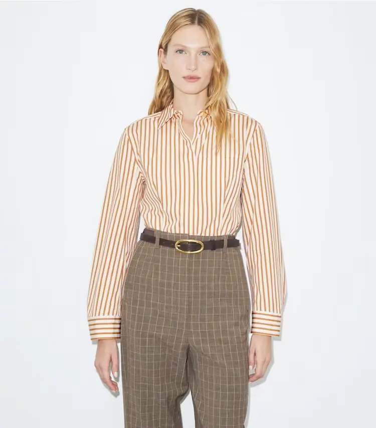 Bell-Sleeve Cotton Shirt - Image 2