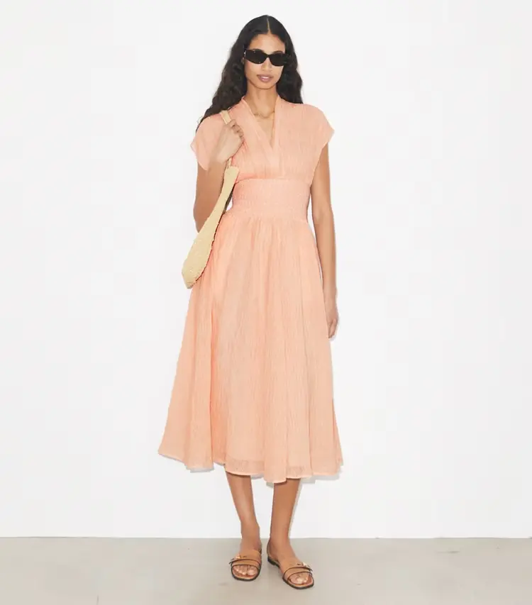 V-Neck Linen Dress - Image 2