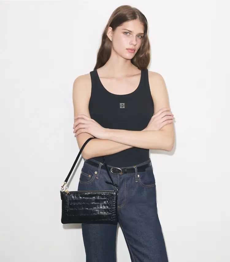 Croc-Embossed Pochette - Image 2