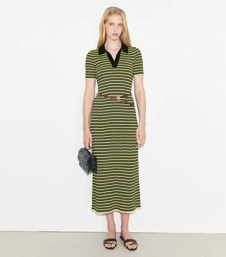 Stripe Knit Polo Dress - Image 2