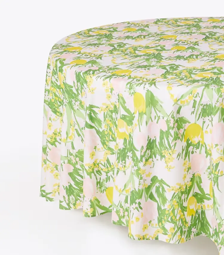 Les Tulipes Round Tablecloth, 120" - Image 2