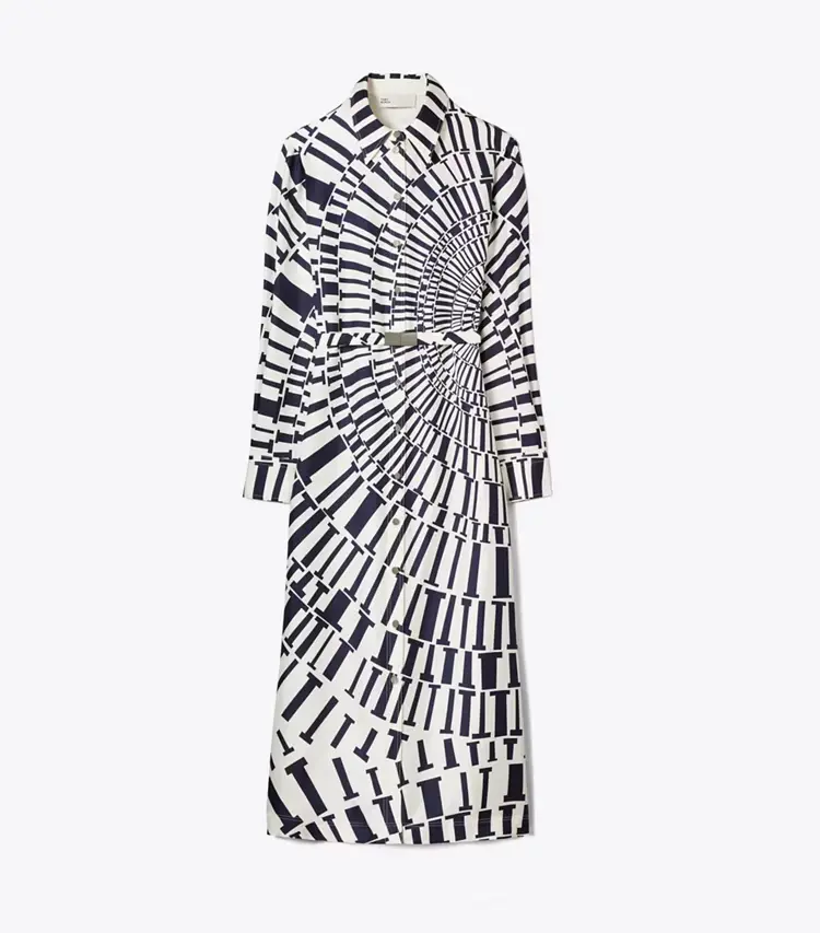 Printed Silk Shirtdress