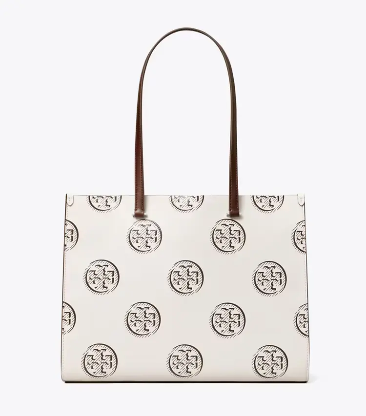 T Monogram Contrast Embossed Tote - Image 4