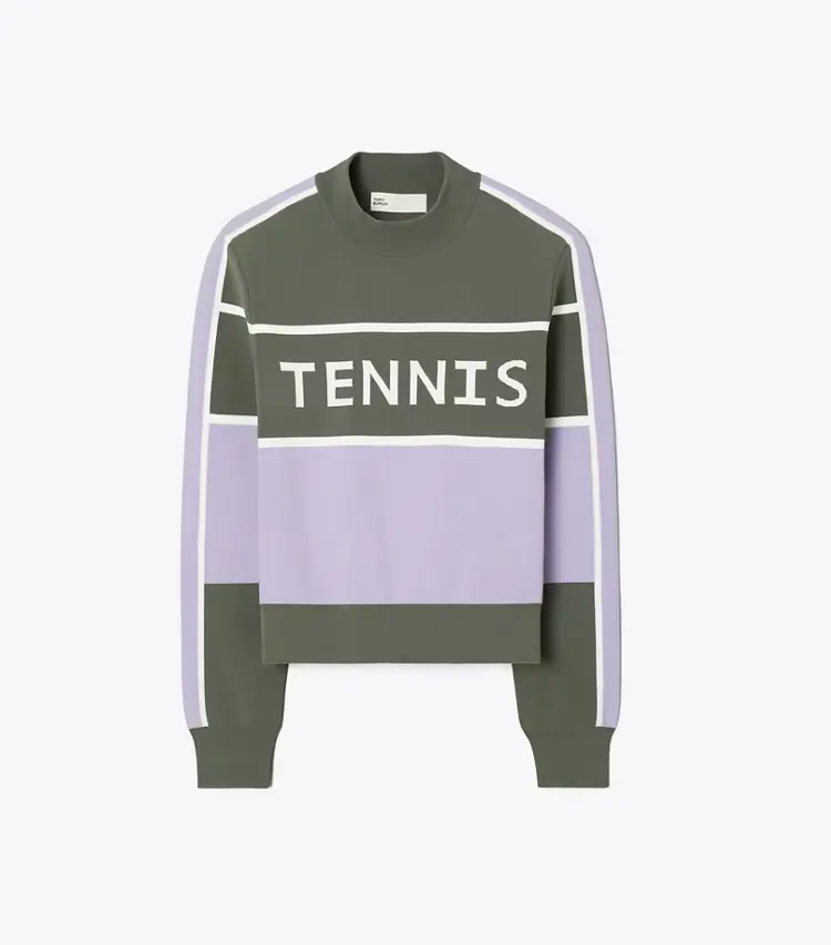 Cropped Tech Nylon Tennis Sweater