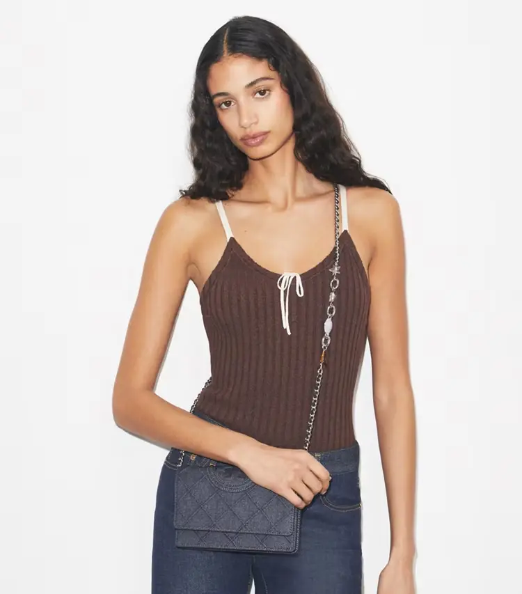 Fleming Denim Charm Chain Crossbody - Image 2