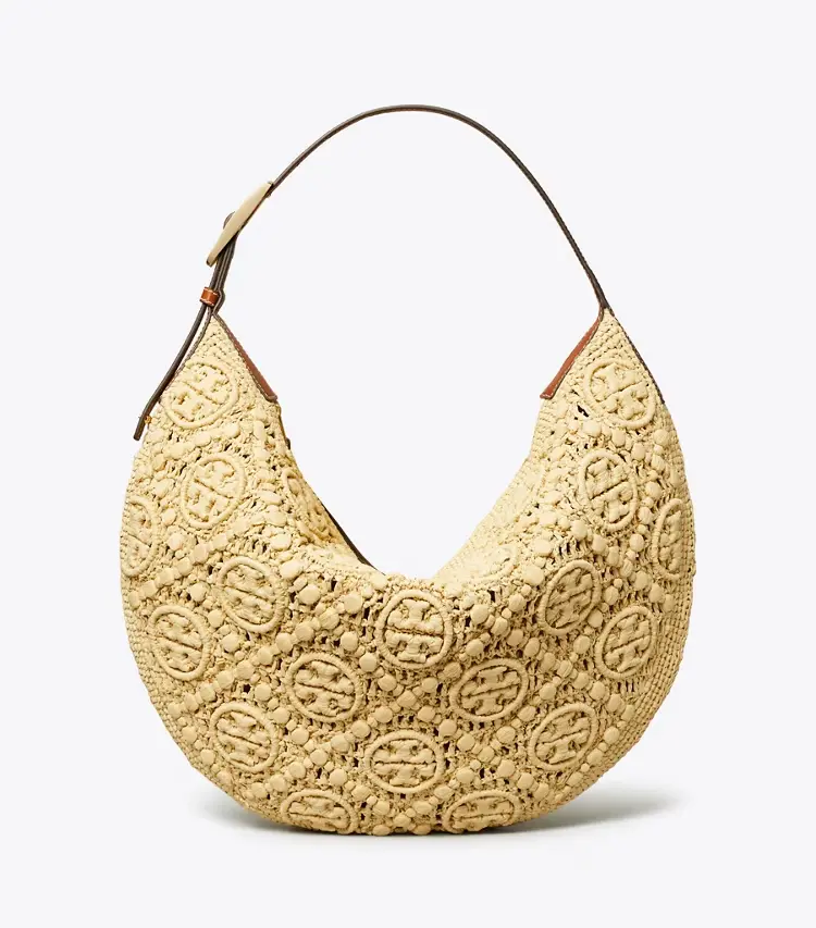 T Monogram Raffia Balloon Bag - Image 3