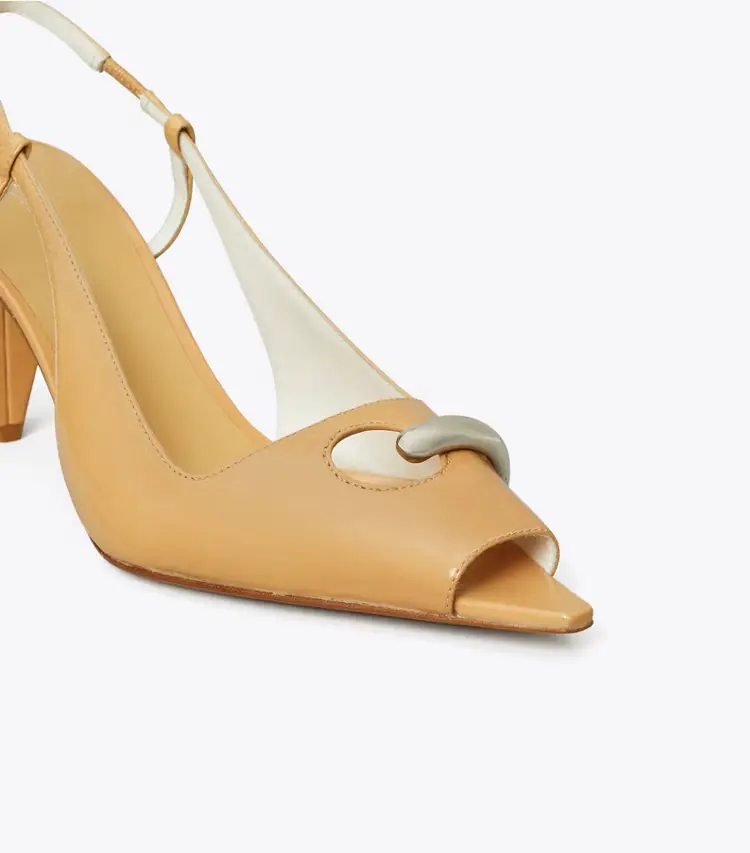 Pierced Peep-Toe Slingback - Image 4