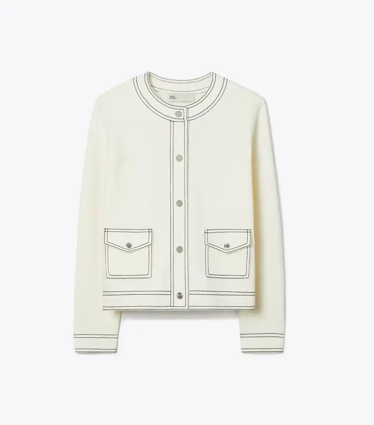 Topstitch Wool Cardigan