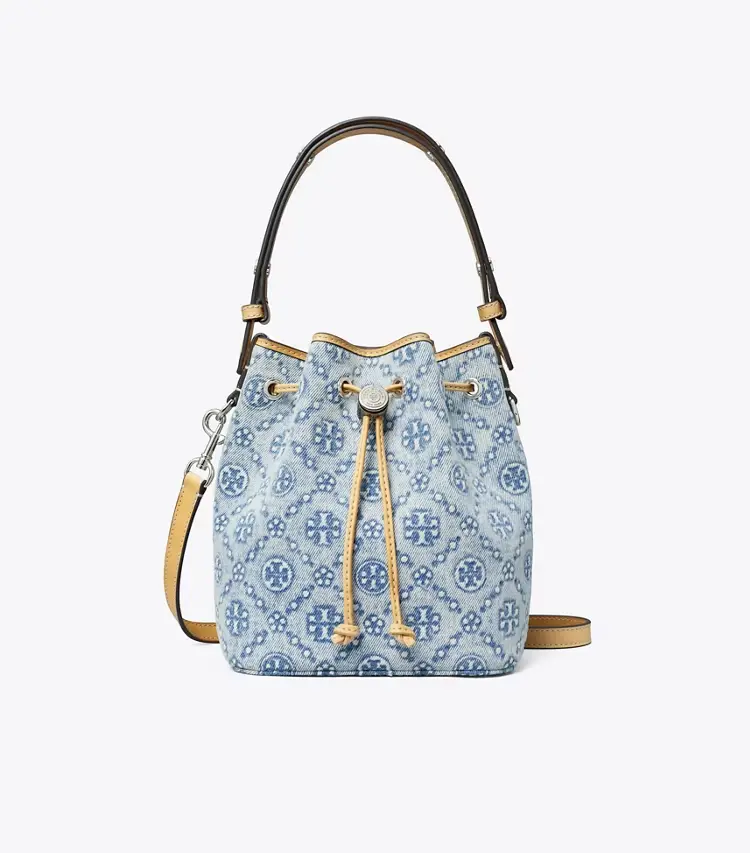 T Monogram Denim Mini Bucket Bag - Image 4