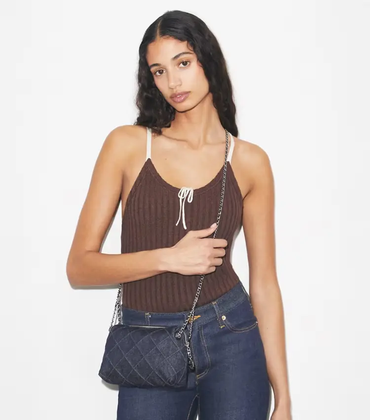 Fleming Denim Soft Crossbody Bag - Image 2
