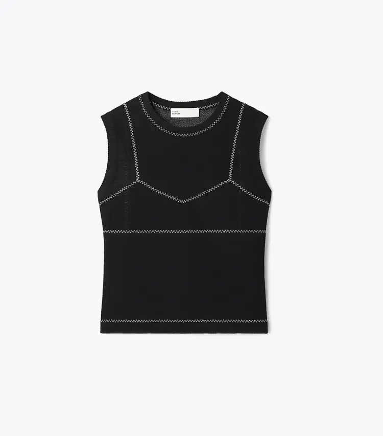 Cotton And Nylon Mesh Top