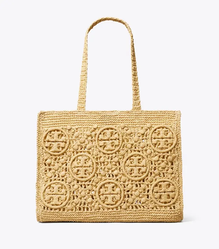 T Monogram Crochet Tote - Image 3