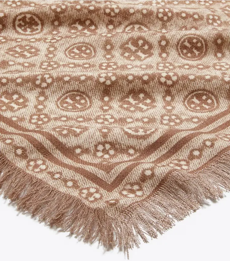 T Monogram Floral Oblong Scarf - Image 2