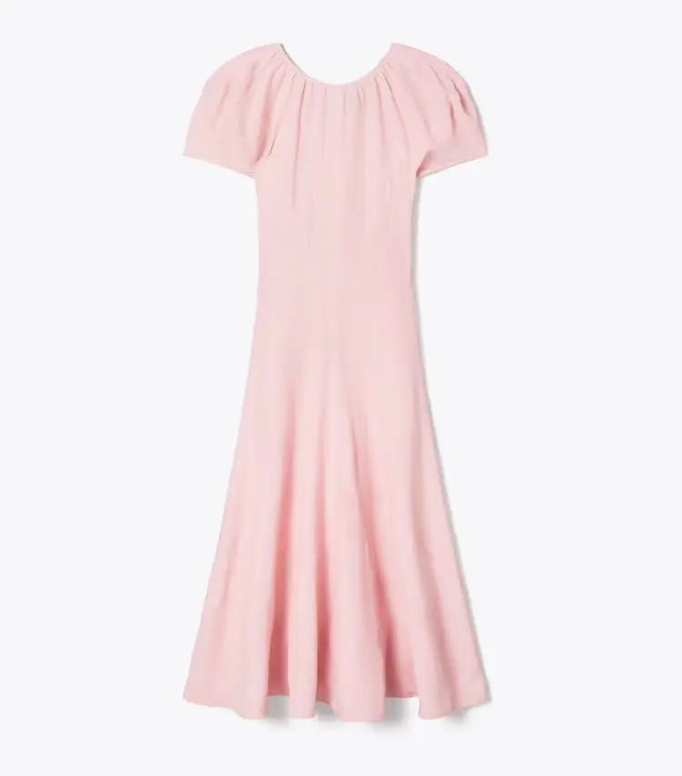 Balloon Sleeve Linen Dress