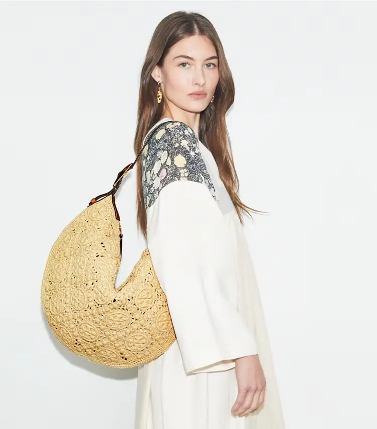 T Monogram Raffia Balloon Bag - Image 2