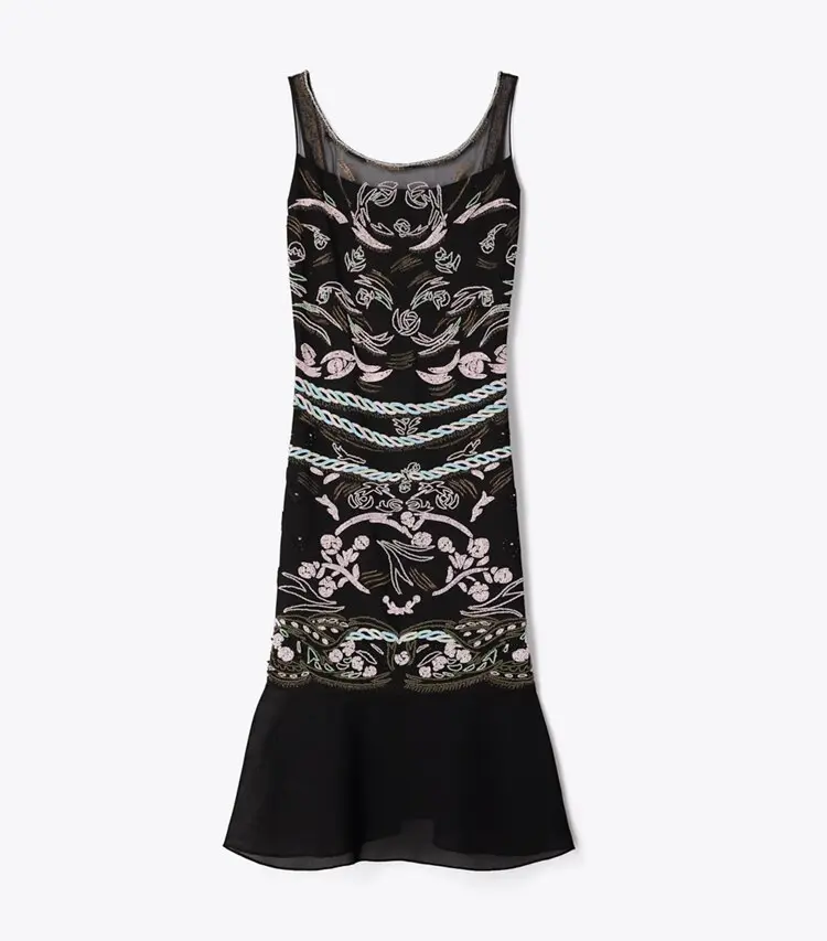 Embellished Mesh Dress