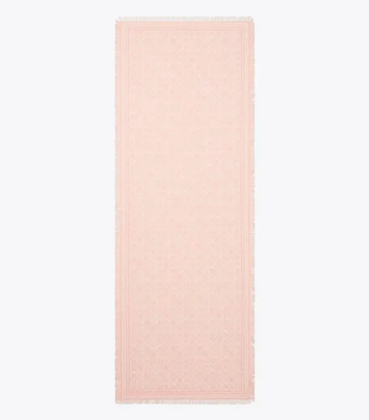T Monogram Floral Oblong Scarf