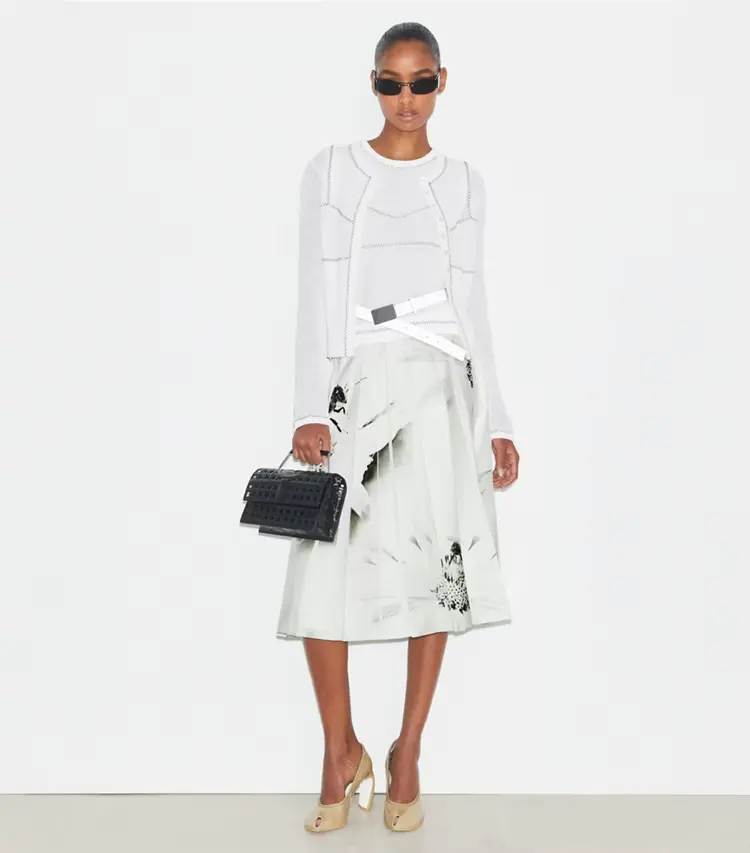 Cotton And Nylon Mesh Cardigan - Image 3