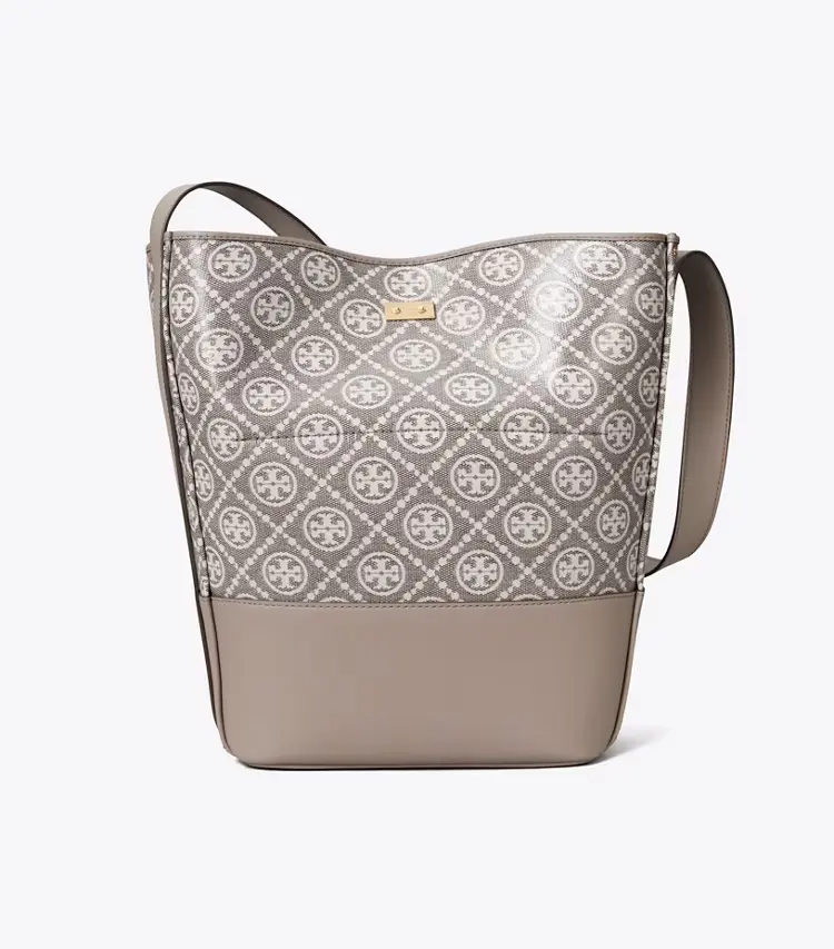 T Monogram Coated Jacquard Lock Slim Bucket Bag - Image 4