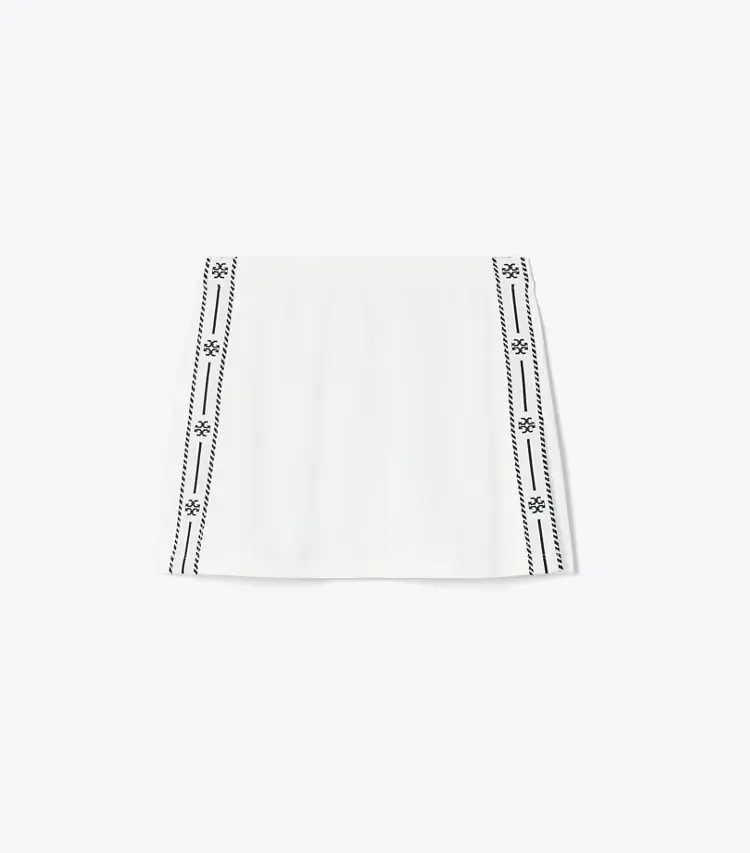 Tech PiquÉ Logo Stripe Tennis Skirt