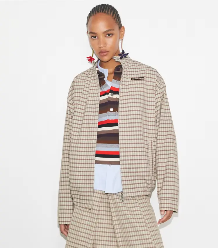 Nylon Plaid Golf Jacket - Image 2