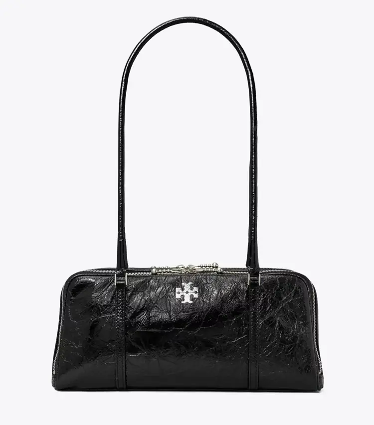 Small Crinkle Leather Marshmallow Satchel - Image 3