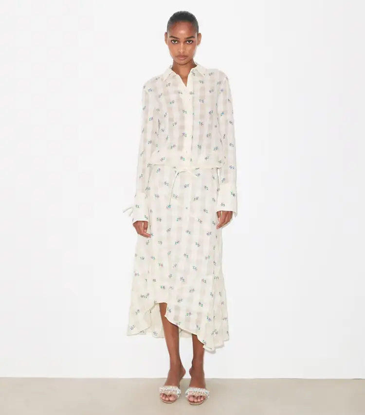 Embroidered Linen Blouse - Image 3
