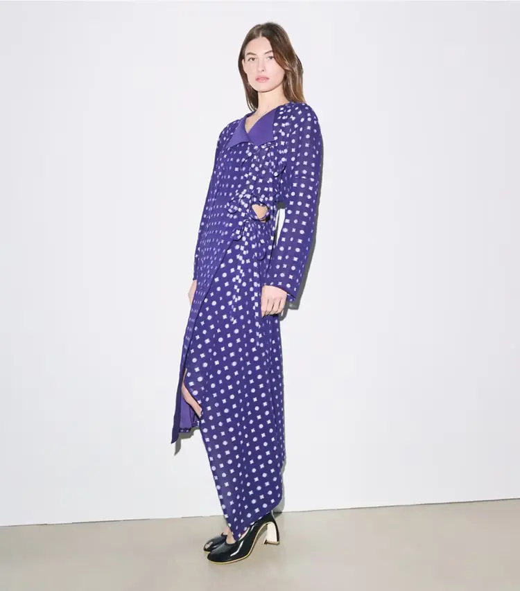 Jacquard Wrap Dress - Image 2