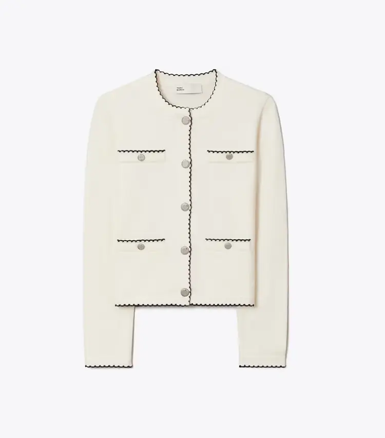 Kendra Wool Scalloped Cardigan