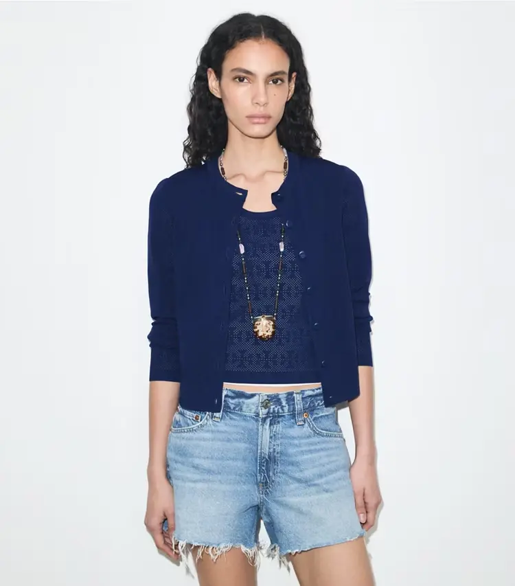 Pointelle Viscose Cardigan - Image 2