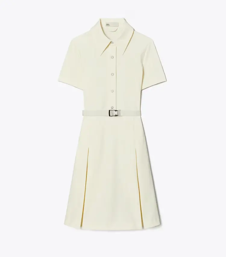 Short-Sleeve Pleated Golf Dress